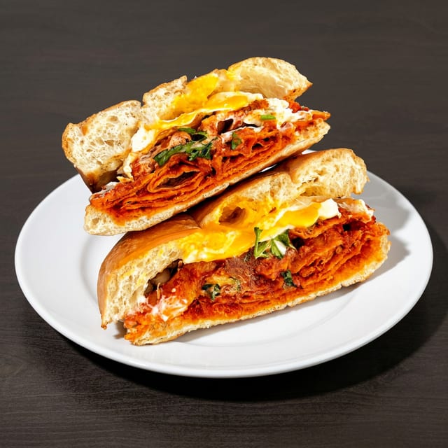 Famous Chilaquiles Breakfast Torta.