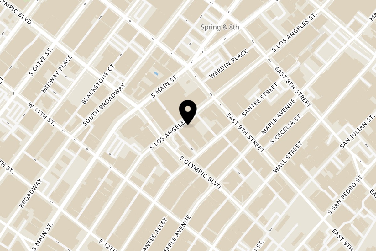 Map showing the location of Cilantro Lime Cilantro Lime on 934 S Los Angeles St in Los Angeles